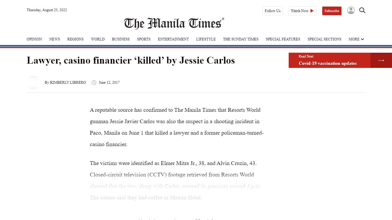 Lawyer, casino financier ‘killed’ by Jessie Carlos