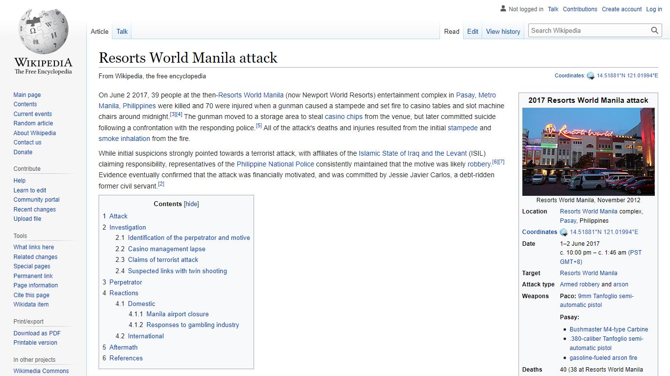 Resorts World Manila attack - Wikipedia